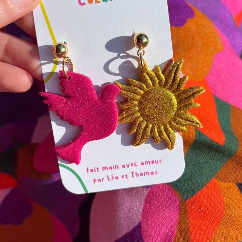 Majorelle ☀️ - Soleil & Colombe Rose/Pailleté doré