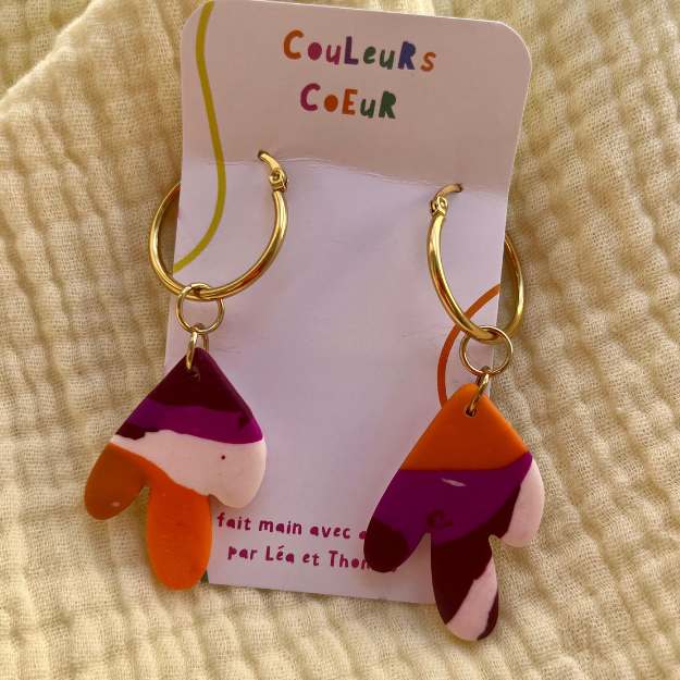Acapulco - Motif violet/orange