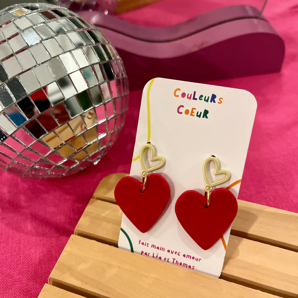 Self Love 2 ❤️ Double Coeurs Rouge & Doré