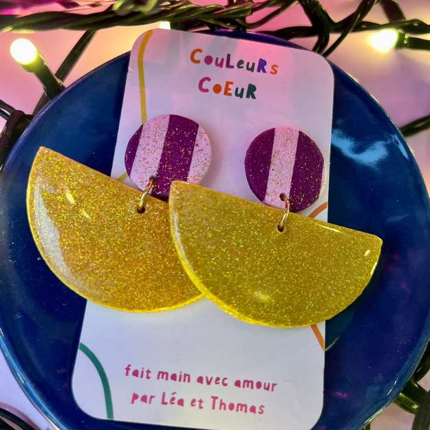 Ibiza - Doré/ Violet-Rose