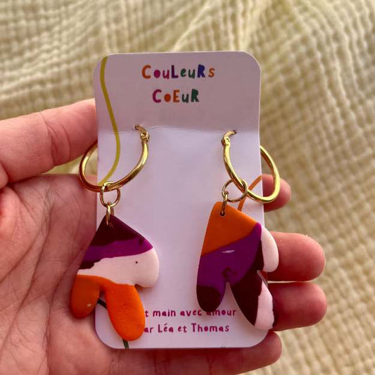 Acapulco - Motif violet/orange