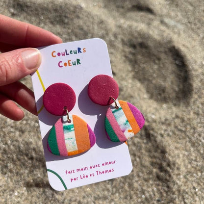 Cartagena ☀️- Rainbow Vert/Orange - Rond Rose