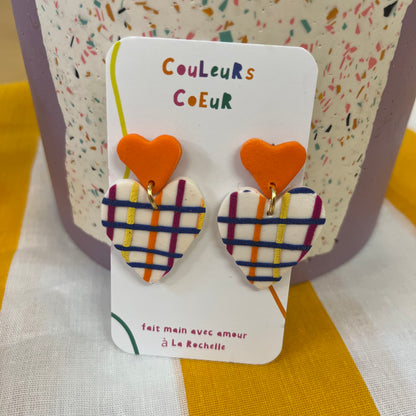 Venise - Quadrillé multicolore & Orange