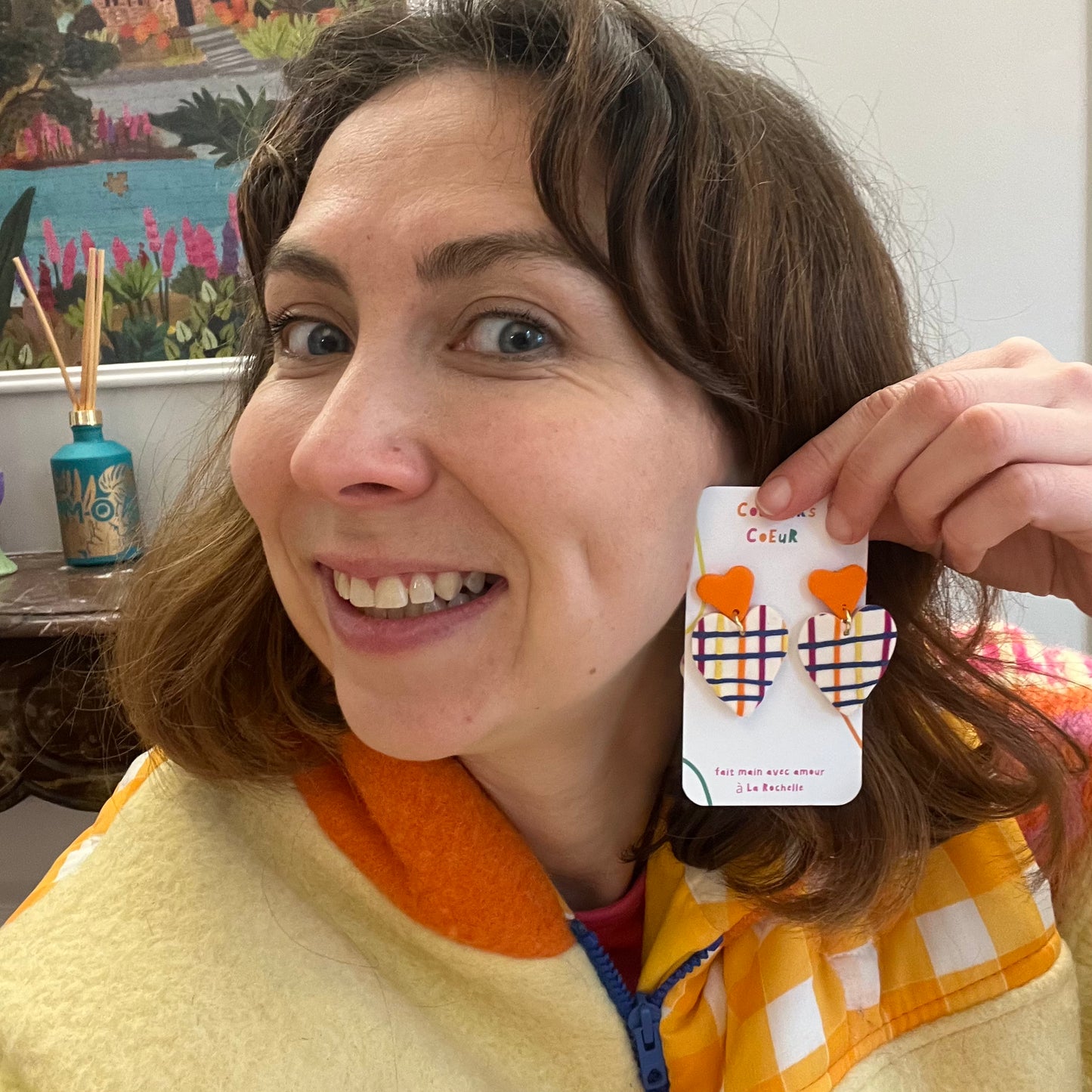 Venise - Quadrillé multicolore & Orange