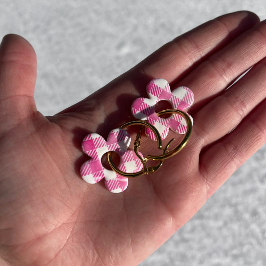 SOLDES - Margarita Vichy roses & blanches