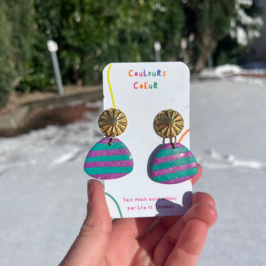 SOLDES - Cartagena Rayures violettes & vertes